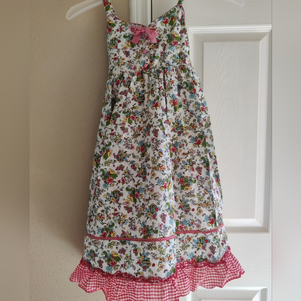 Marmellata Floral Dress Layered Sleeveless Red Gingham 6 NWOT 💠